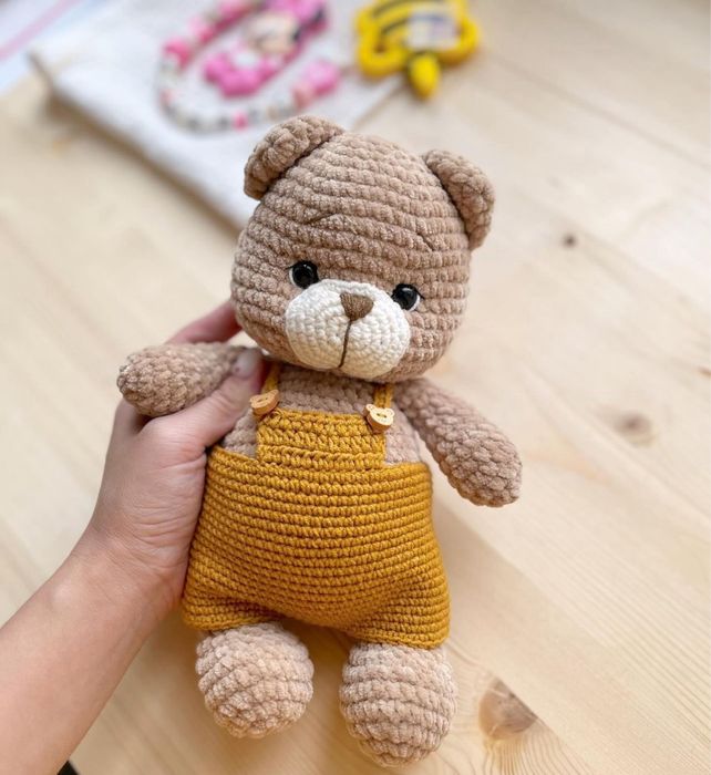 Игрушка амигуруми, плюшевый мишка, мишка, игрушка мишка