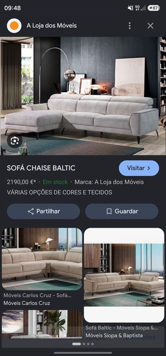 Sofá 3 Lugares Bege