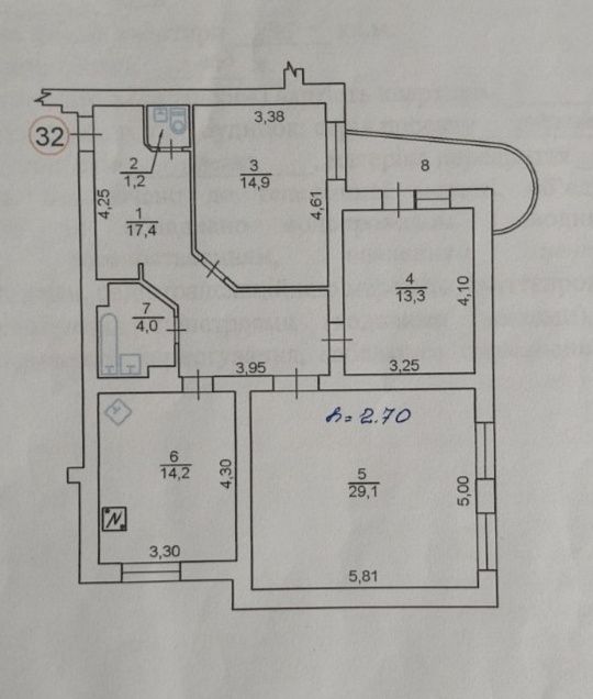 Продаж великої 3-кім.квартири