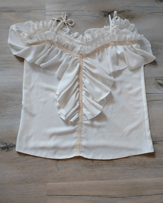 elegancka biało kremowa bluzka Xana Collection rozmiar M