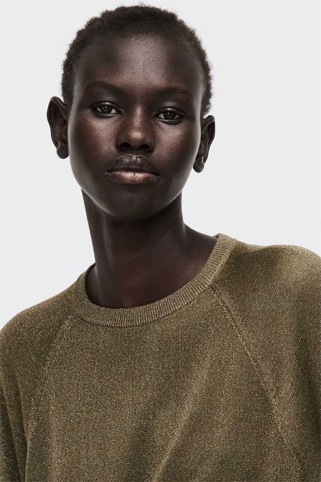 sweter brokatowy S nowa kolekcja bluzka zielony wiskoza PROMOCJA