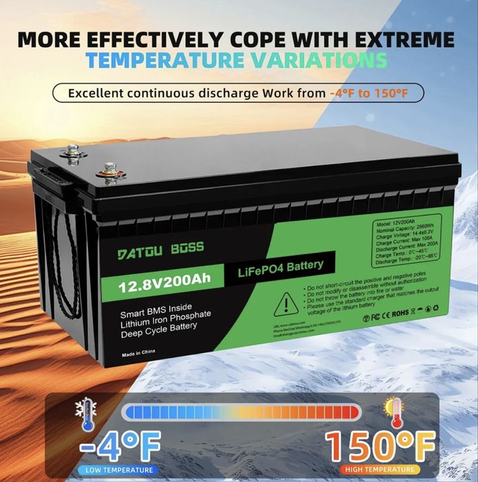 Datou Boss 200ah, 100ah, Lifepo4 200ah, акумулятор літій-залізо-фосфат
