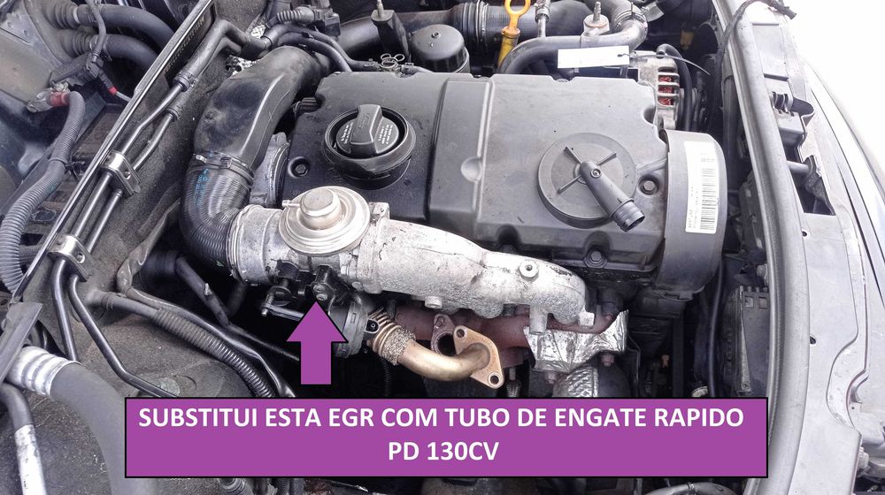 63mm - Kit Anulação EGR VW Passat B5.5 Audi A4 B6 PD 130cv - Preto