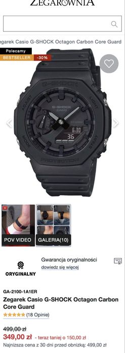 REZERWACJA Casio g-shock GA-2100-1A1ER