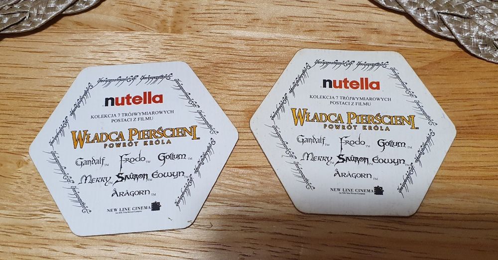 Karta władca pierścieni 3D z nutelli