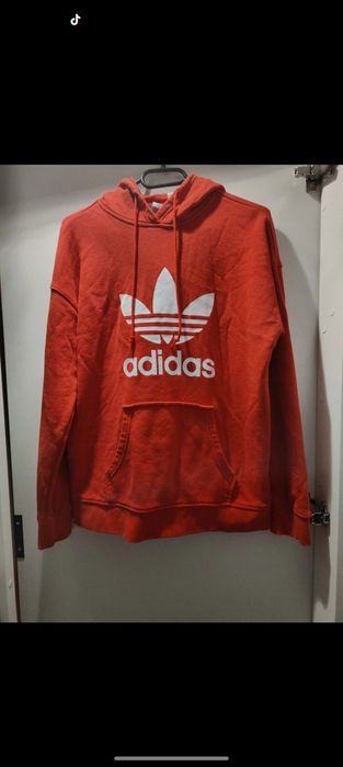 Czerwona bluza z kapturem Adidas xs