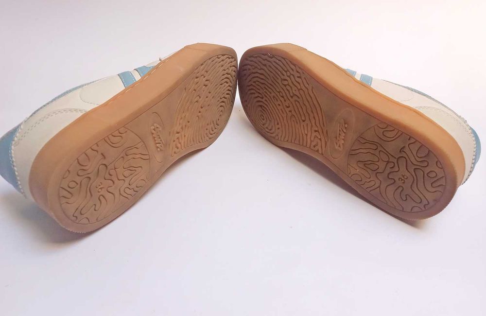 Ténis Sapatos Casuais Pele Creme Azul 36 Pull& Bear
