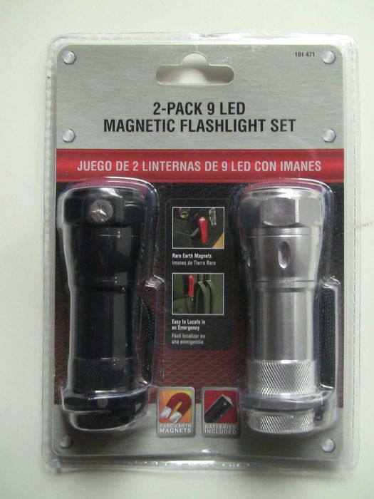 Набор из 2-х светодиодных  магнитных фонариков (9светодиодных ламп)
