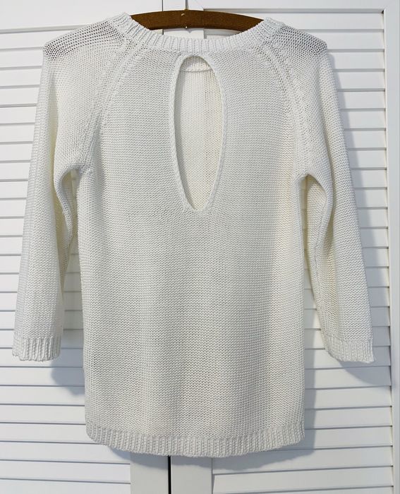 Sweterek biały zara 36 robiony jak na drutach