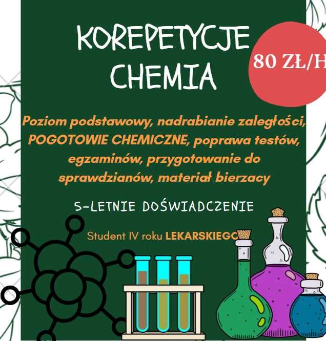 Korepetycje CHEMIA / MATEAMTYKA szkoła podstawowa i średnia
