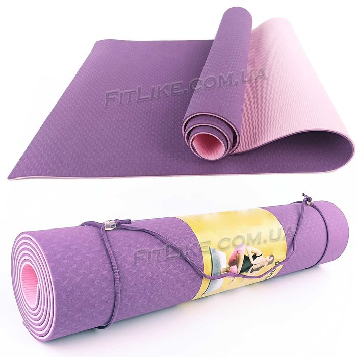 Якісні спортивні коврик/каремати/килимки TPE 6/8 мм для фітнеса/йоги