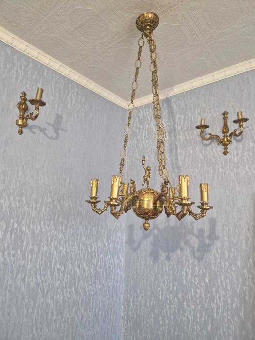 Продам бронзовую люстру, б,у