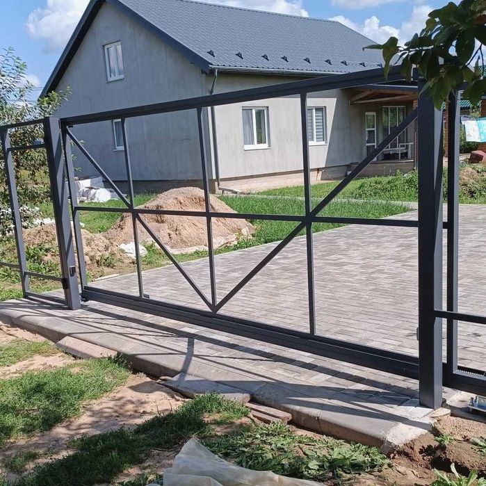 Откатные ворота с калиткой, Відкатні/Розсувні/Откатные, Автоматичні