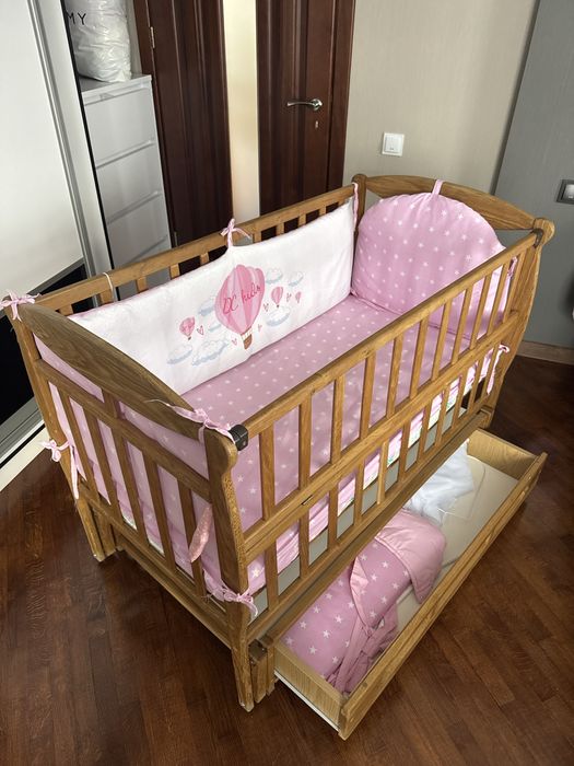Дитяче ліжечко, колиска з матрасом