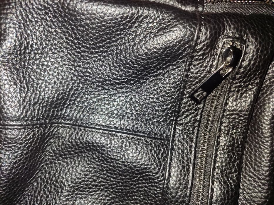 Барсетка сумка чоловіча через плече шкіряна чорна