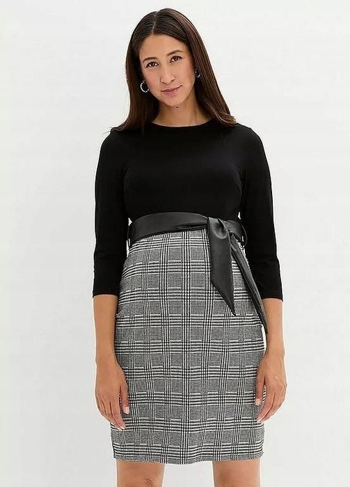 B.P.C sukienka ciążowa 2w1 w pepitkę 44/46.