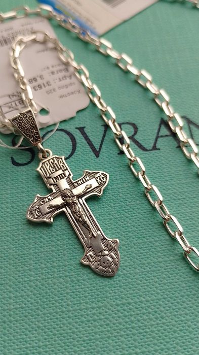 Серебряная якорная цепочка 50 55 60 см с алмазной гранью Самовывоз.