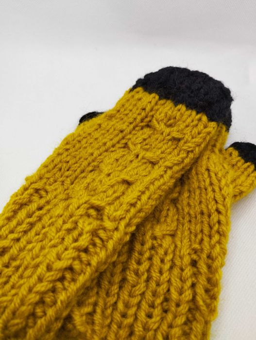 Wełniane mitenki; rękawiczki bez palców; handmade