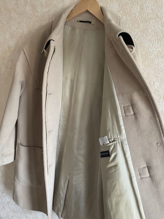 Płaszcz jasny beżowy wełna duffle coat kaszmir styl boho elegancki