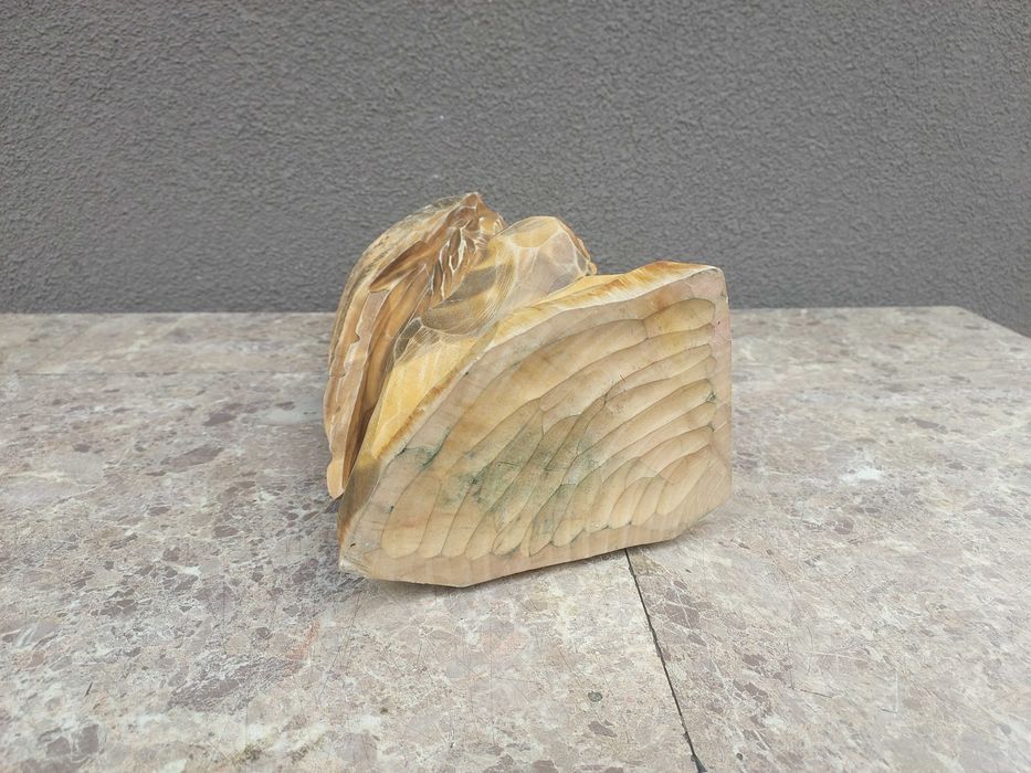 Sowa drewniana rzeźbiona figurka 29cm