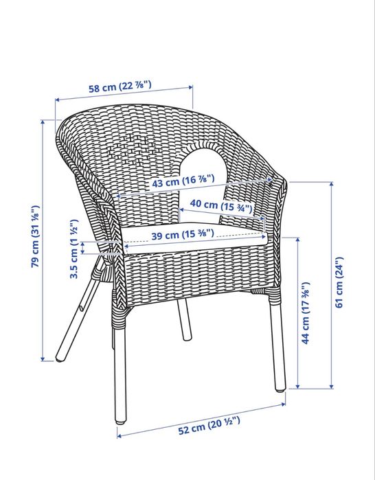 Fotel rattanowy Ikea Agen