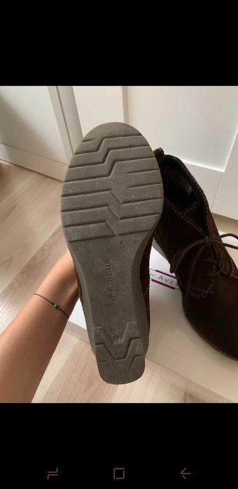 Buty zamszowe koturny Medicus 38 brąz