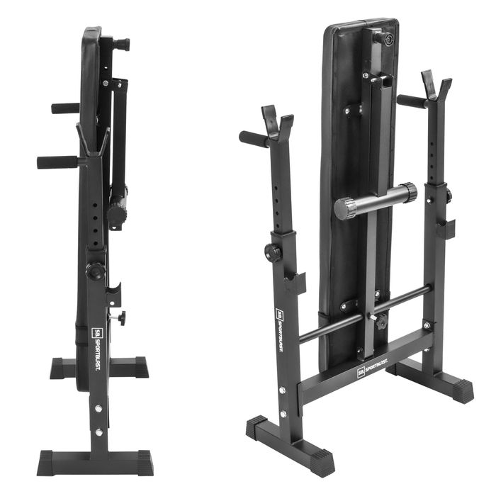 Ławka ławeczka płaska do ćwiczeń składana regulowane stojaki WR