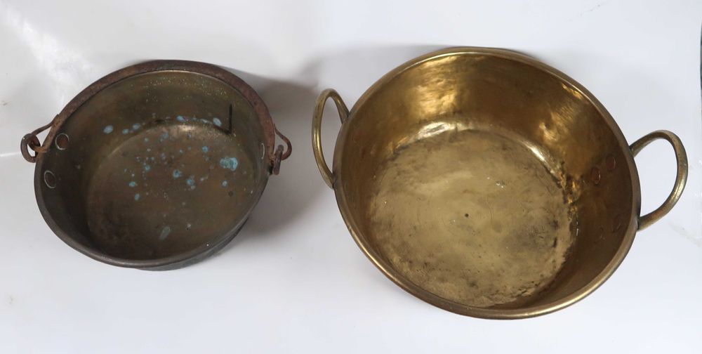 2 Tachos / Panelas antigos cobre / latão