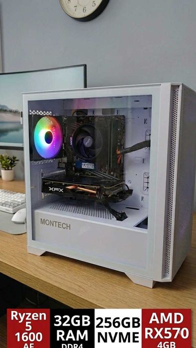 Computador Gaming Ryzen 5, RX 570, 32GB RAM