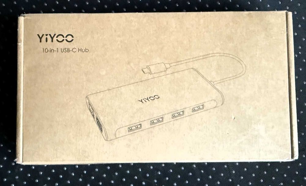 YIYOO Stacja dokująca USB C 10w1 podwójny hub wyświetlacza 4K HDMI+VGA
