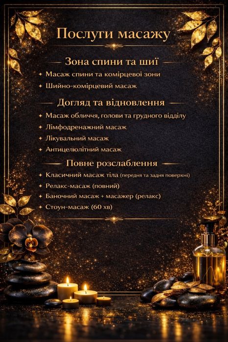 Надаю Послуги   з масажу