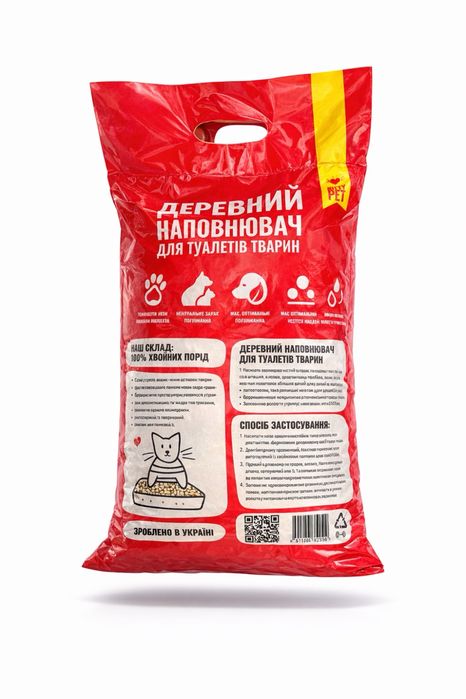 Деревний наповнювач для тварин Kitty-Pet. Можливий опт