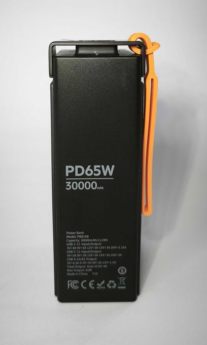 Потужний повербанк для ноутбука Budi 30000 mAh 65W PD Швидка зарядка