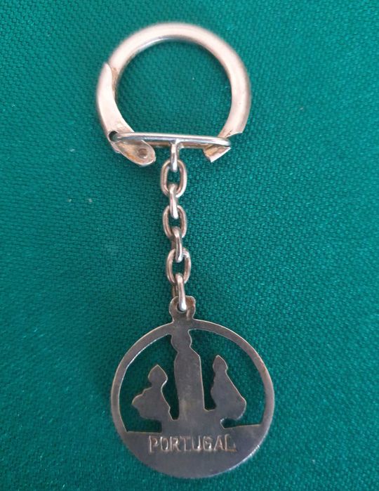 Porta-Chaves Antigo - APARIÇÃO DA NOSSA SENHORA DE FÁTIMA - Prata .835