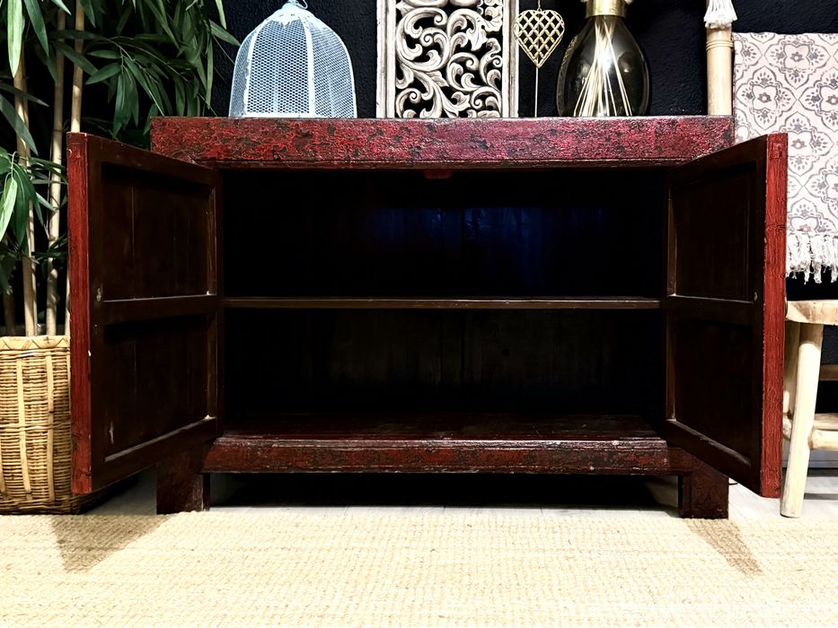 aparador, consola, louceiro, antigo, olmo, oriental, rústico