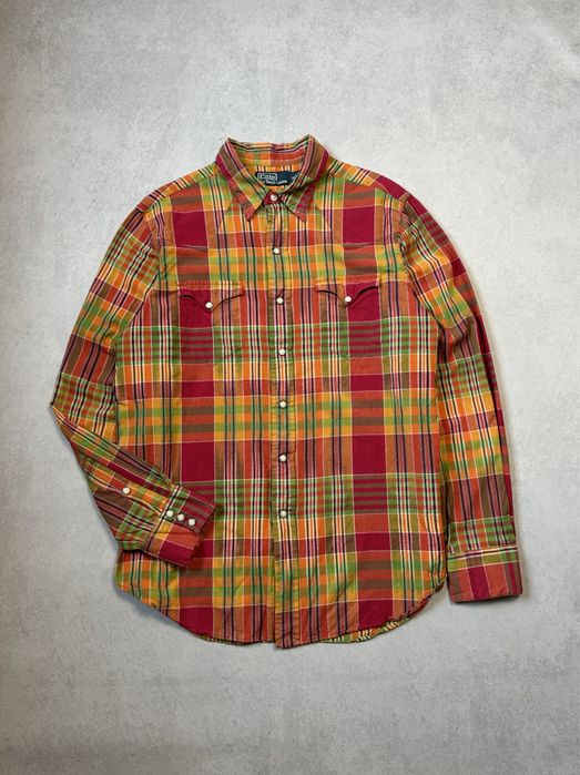 Винтажная рубашка Polo Ralph Lauren мужская в клетку (оригинал)