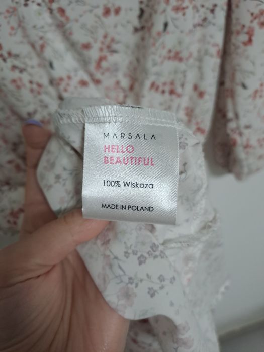 Sukienka w kwiaty Marsala S