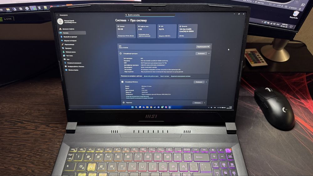 Ігровий ноутбук MSI i9 RTX4070 16 1tb