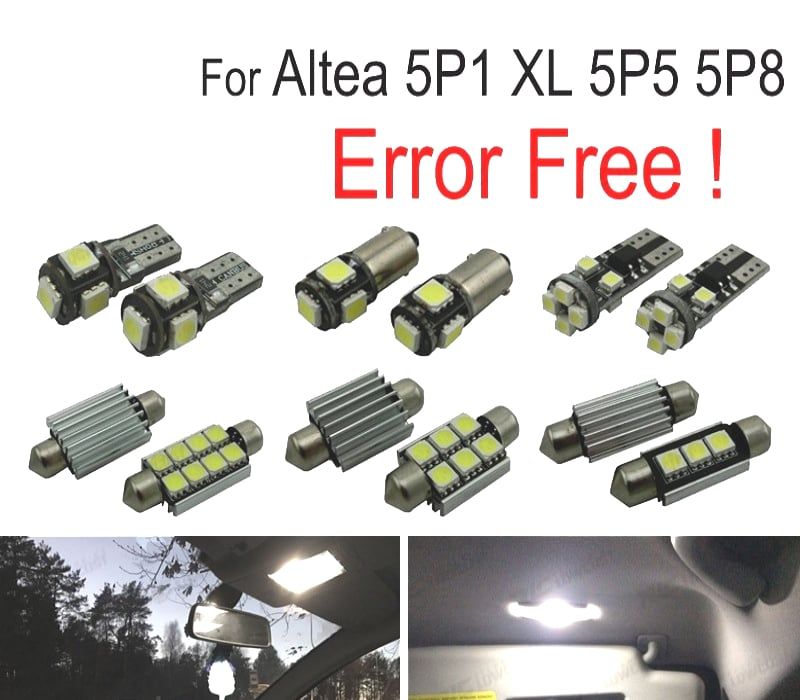 KIT COMPLETO 11 LAMPADAS LED INTERIOR PARA SEAT ALTEA 5 P 1 XL 5P5 5P8 04-15