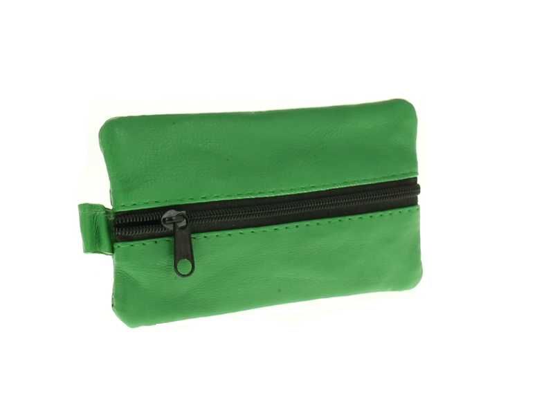 Kluczówka ze skóry naturalnej zielona etui na klucze dwustronne