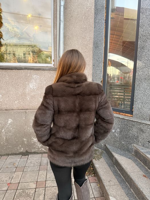 Норкова шуба люкс якість колір капучино
