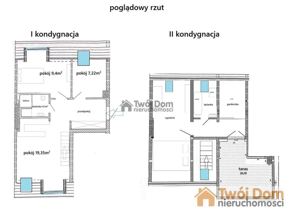 4 pokoje, 2 łazienki, taras 26 m2, parking -Smolec