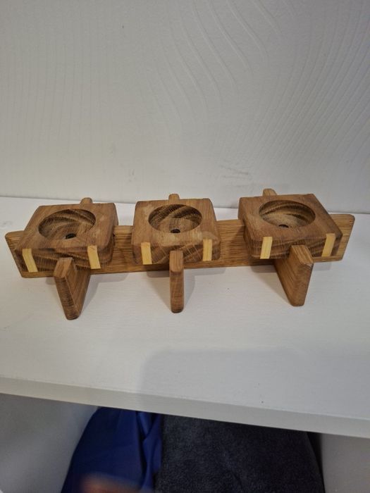 Дубовий підсвічник • ручна робота  • 3 свічки в наборі