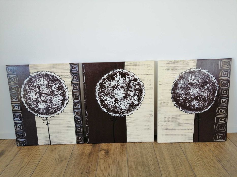 Obraz malowany na płótnie tryptk