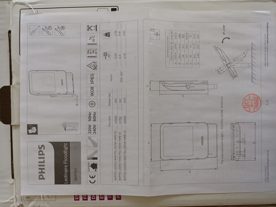 Naświetlacz LED PHILIPS  100W  halogen
