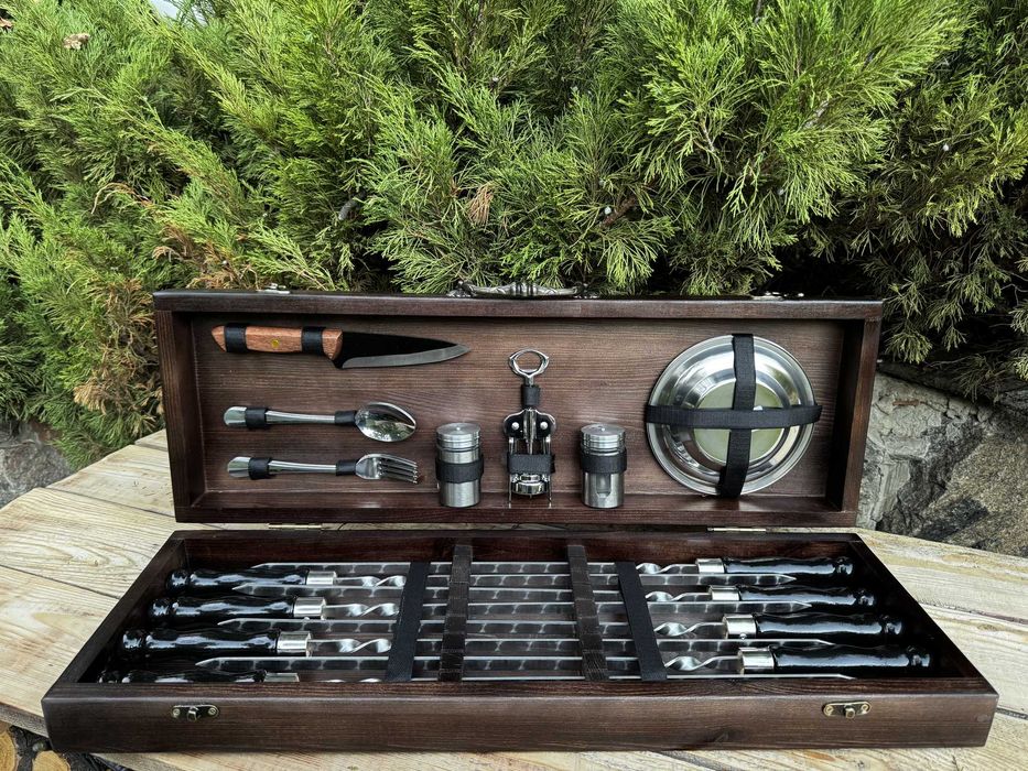 Набір Шампурів на подарунок в кейсі з натурального дерева від Виробник