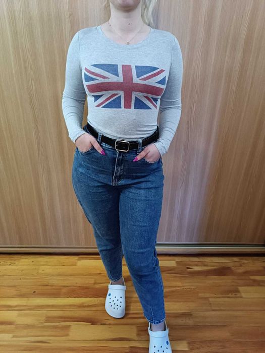 Трикотажний лонгслів, футболка з довгим рукавом кежуал, ХXS-ХS