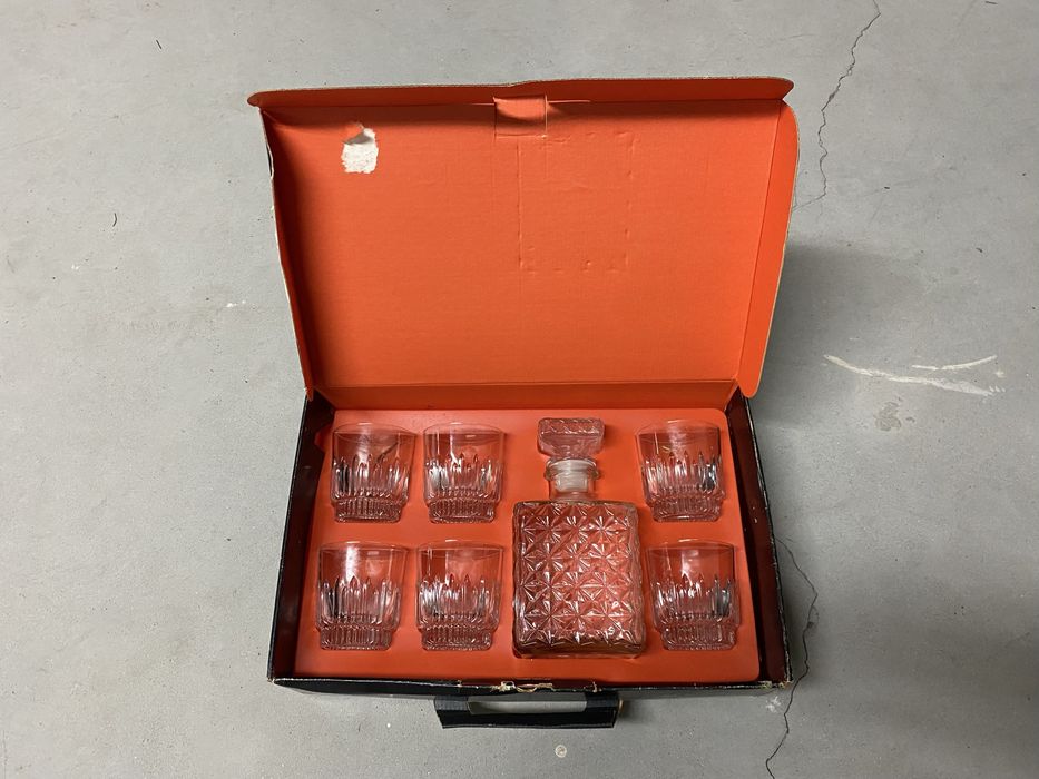 Conjunto de Whisky/Licor com 6 Copos + Decanter em Vidro – Vintage
