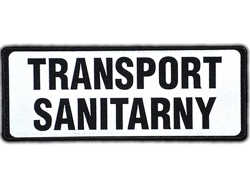 Emblemat TRANSPORT SANITARNY odblaskowy na rzepie 13 x 5 cm NOWY