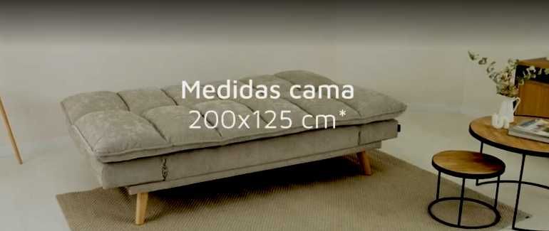 Sofá-cama de 3 lugares novo